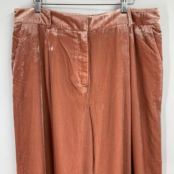 Loft Women's Peyton Velvet Flat Front Belted Straight Leg Pants Size 14 NWT - Picture 3 of 16
